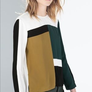 ZARA Woman Color Block Blouse